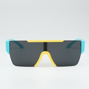 NEW Burberry JB4387 405087 KIDS Yellow Blue Dark Grey Shield Unisex Sunglasses